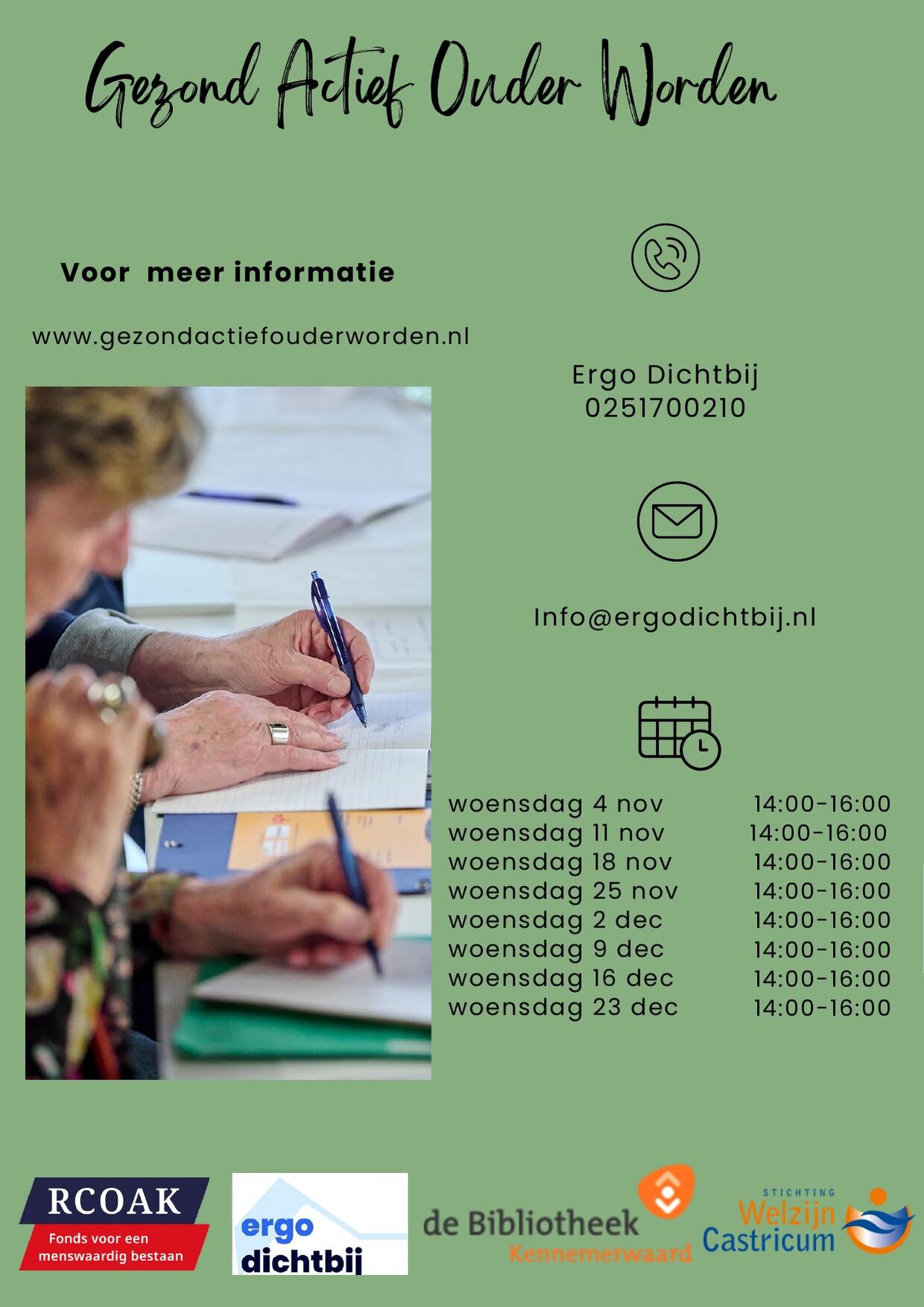 Flyer Gezond Actief Ouder Worden Akersloot — data, contactgegevens en partners